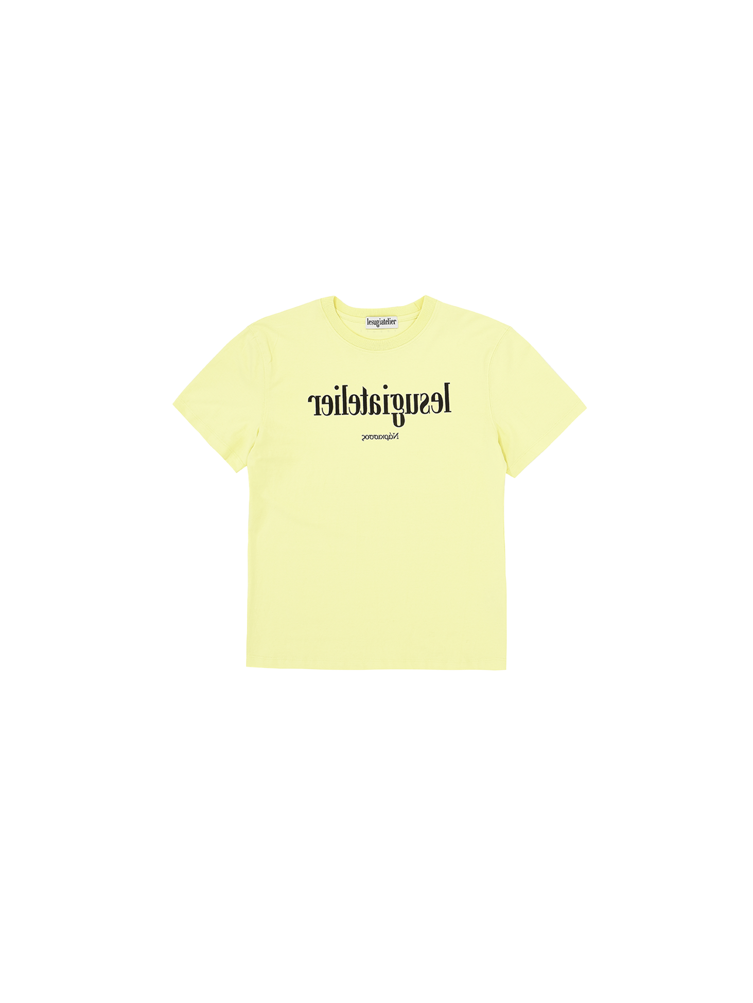 Mirror Typography Graphic T-Shirt / Yellow