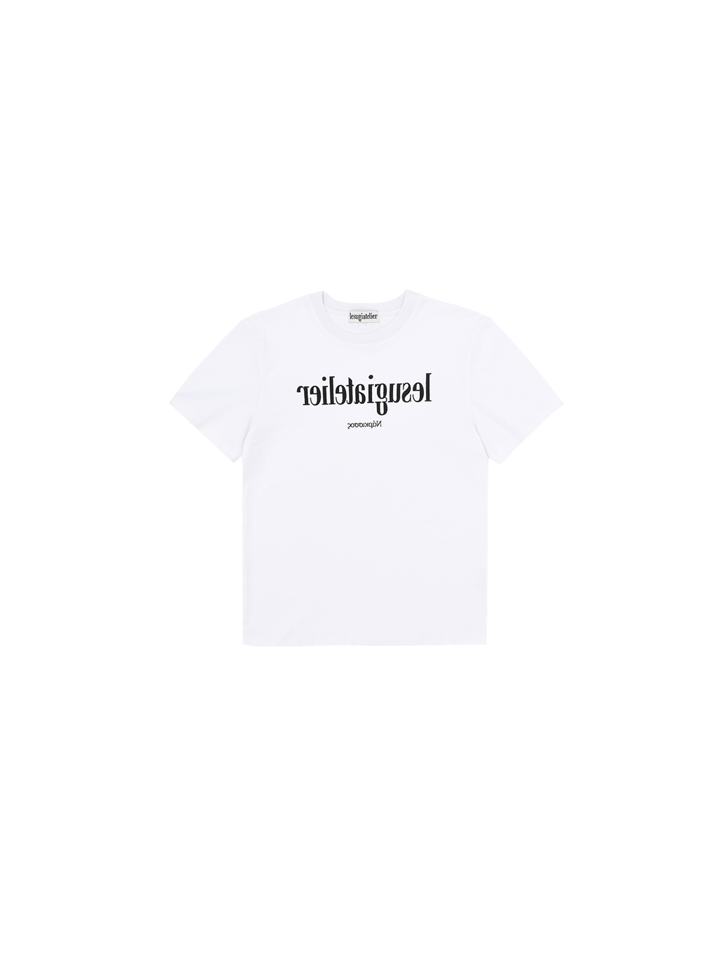 Mirror Typography Graphic T-Shirt / White