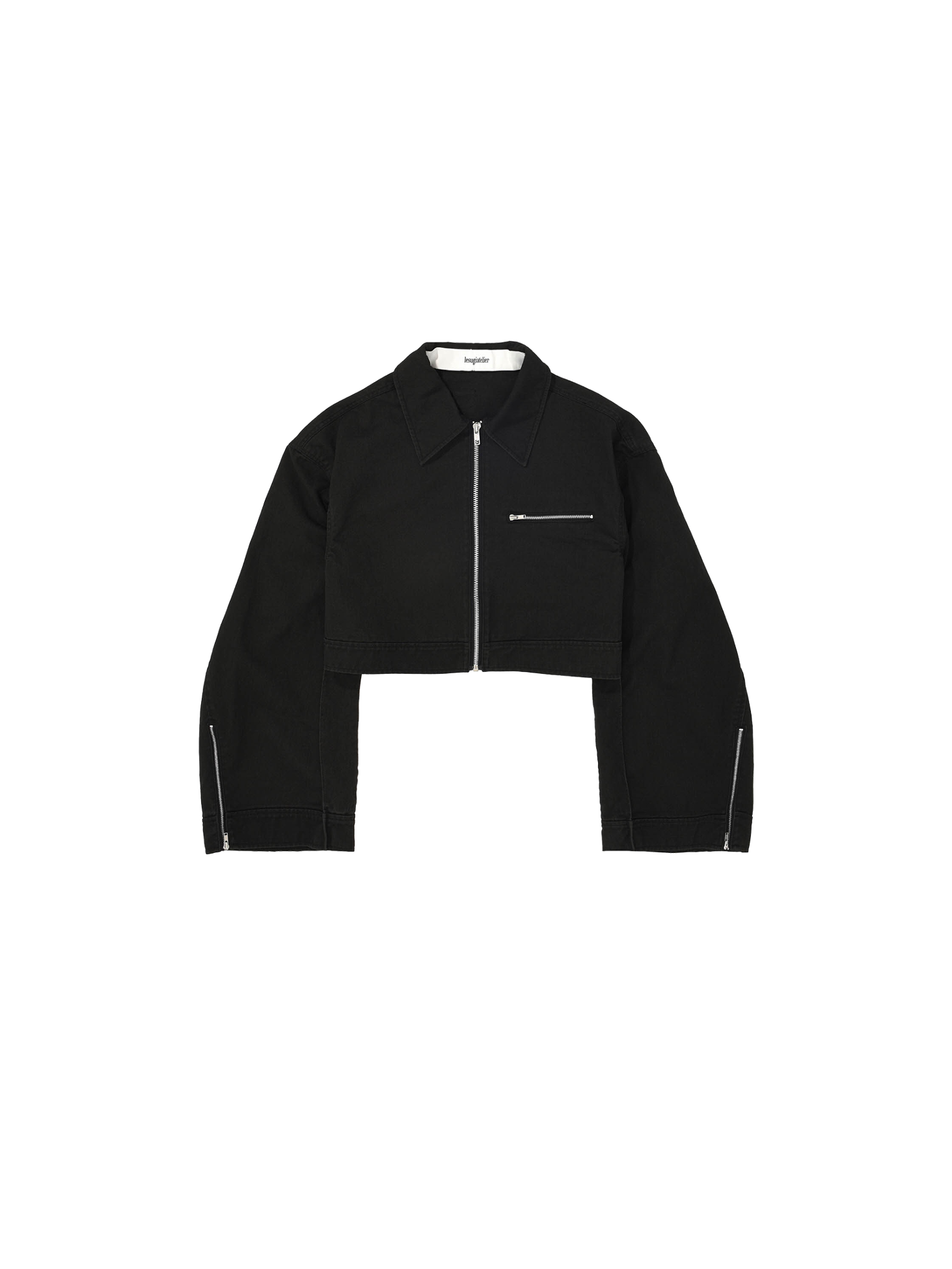Cut-Out Detail Cotton Jacket / Black