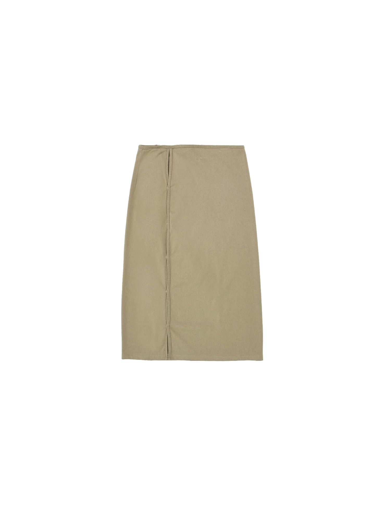 Side Cut-Out Midi Skirt / Brown