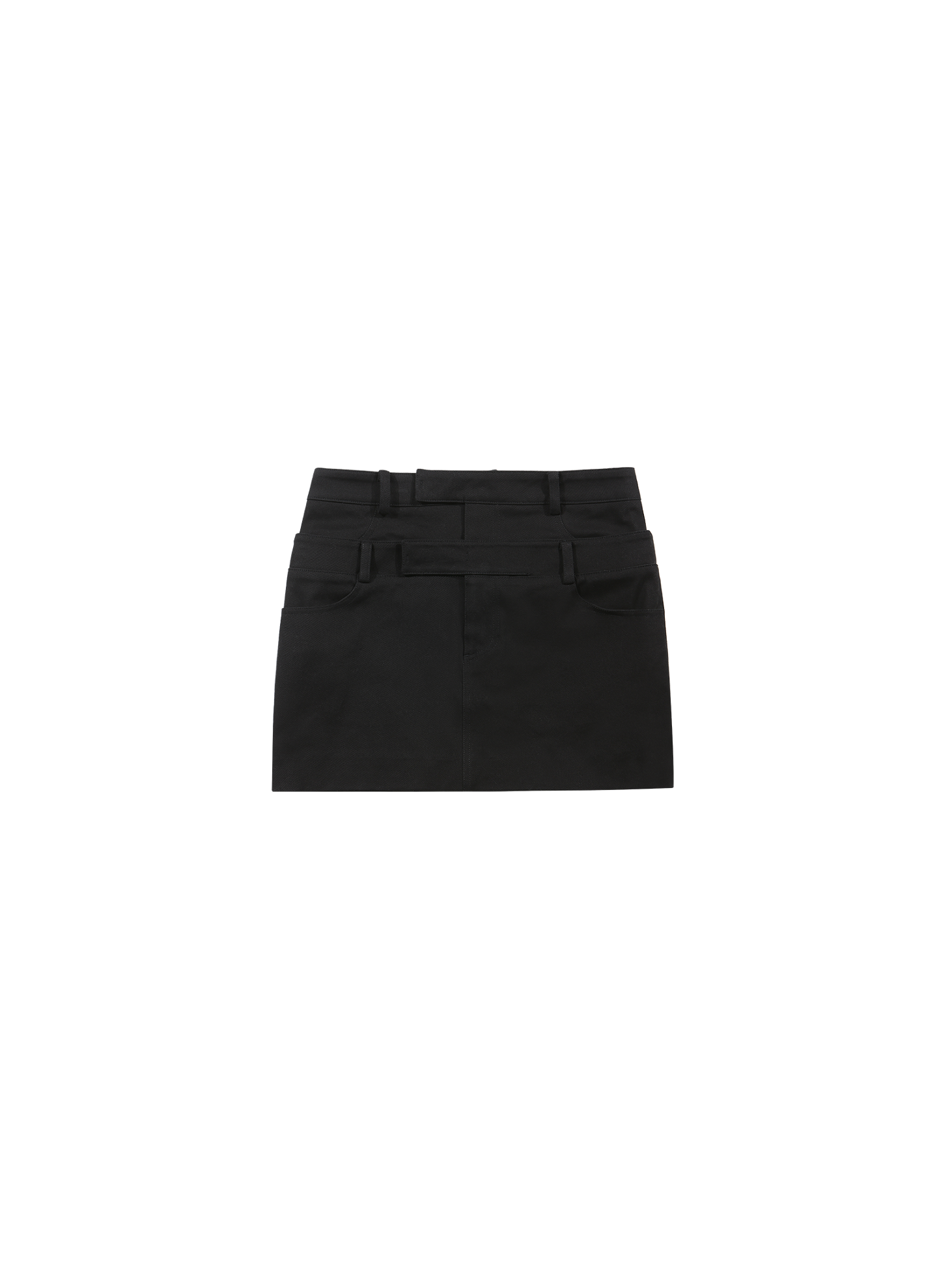 Double waist skirt / Black