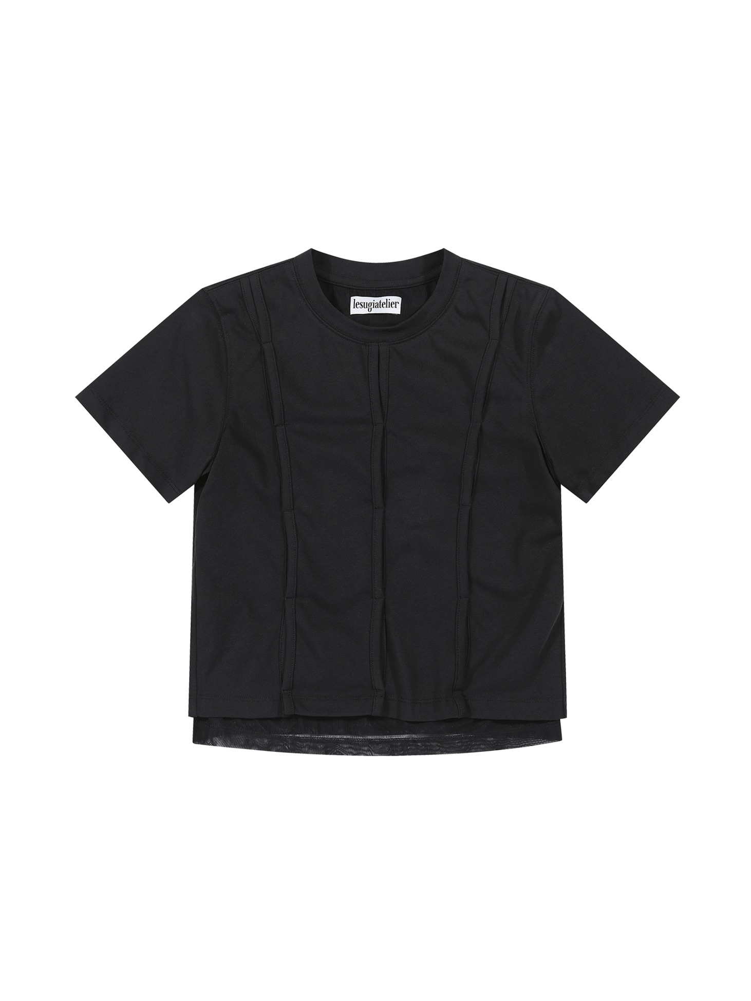 Layered cut-out t-shirt / Black